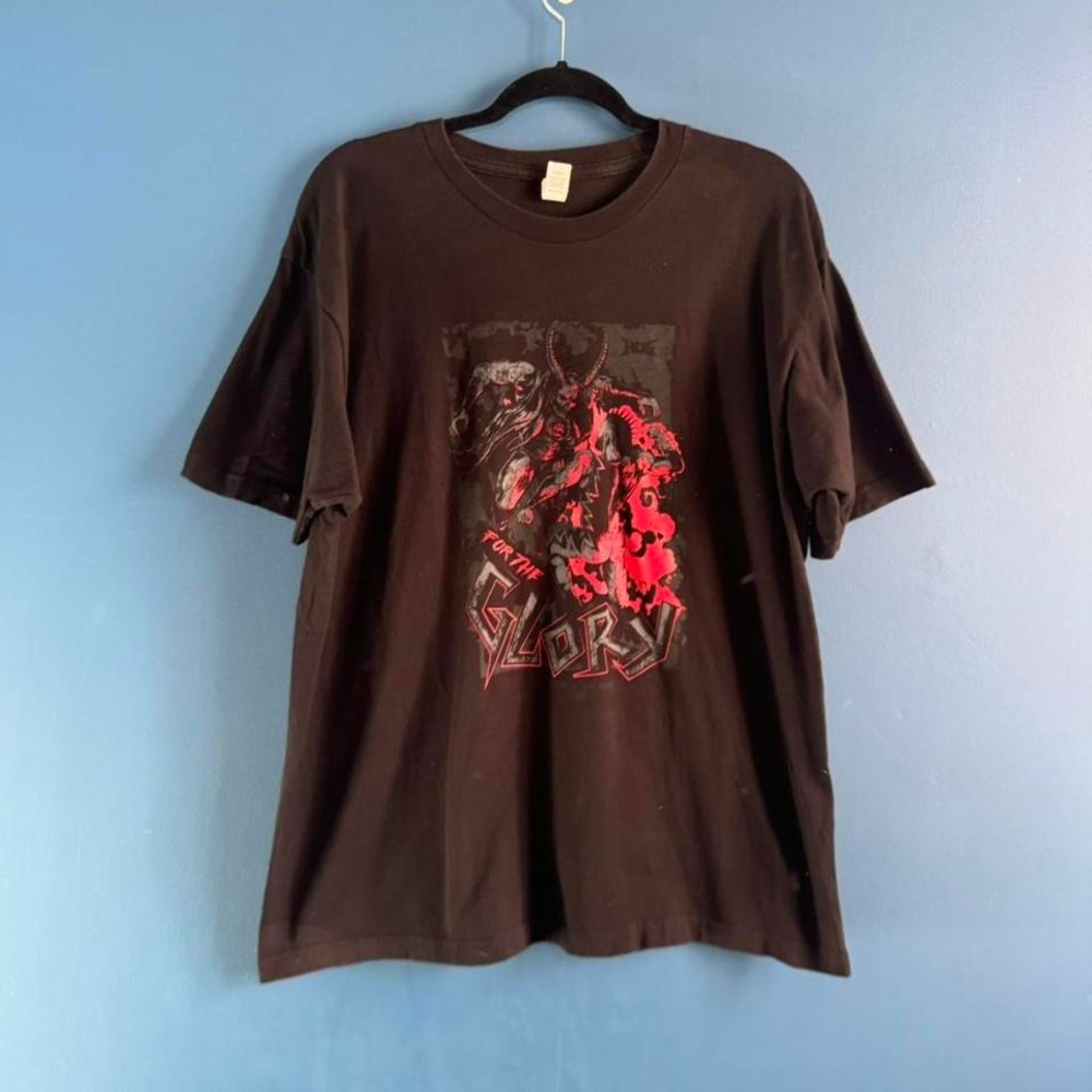 For The Glory T Shirt Men's Size‎ XL Black Red 2021 NYC Goth Emo Punk Crewneck
